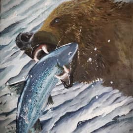 Бурый на рыбалке