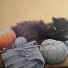 Натюрморт с пожилым котом