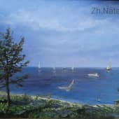 Лето на море.  Морской пейзаж #ZhNataly #азовскоеморе живопись Н.Журавлёвой