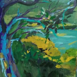 Этюд гуашью На берегу