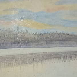 Закат на реке Дьэлинде, впадает в Водохранилище