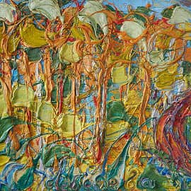 Картина Сосны время и бытие Абстрактная природа Екатерина Лебедева художник