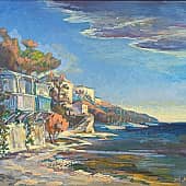 Домики у моря. Живопись ZhNataly.