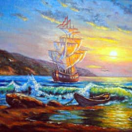 Парусник у берега