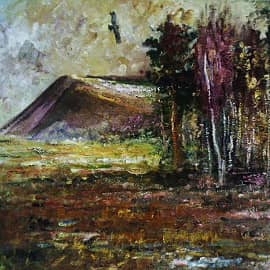 Золотистый вечер. Последний снег..