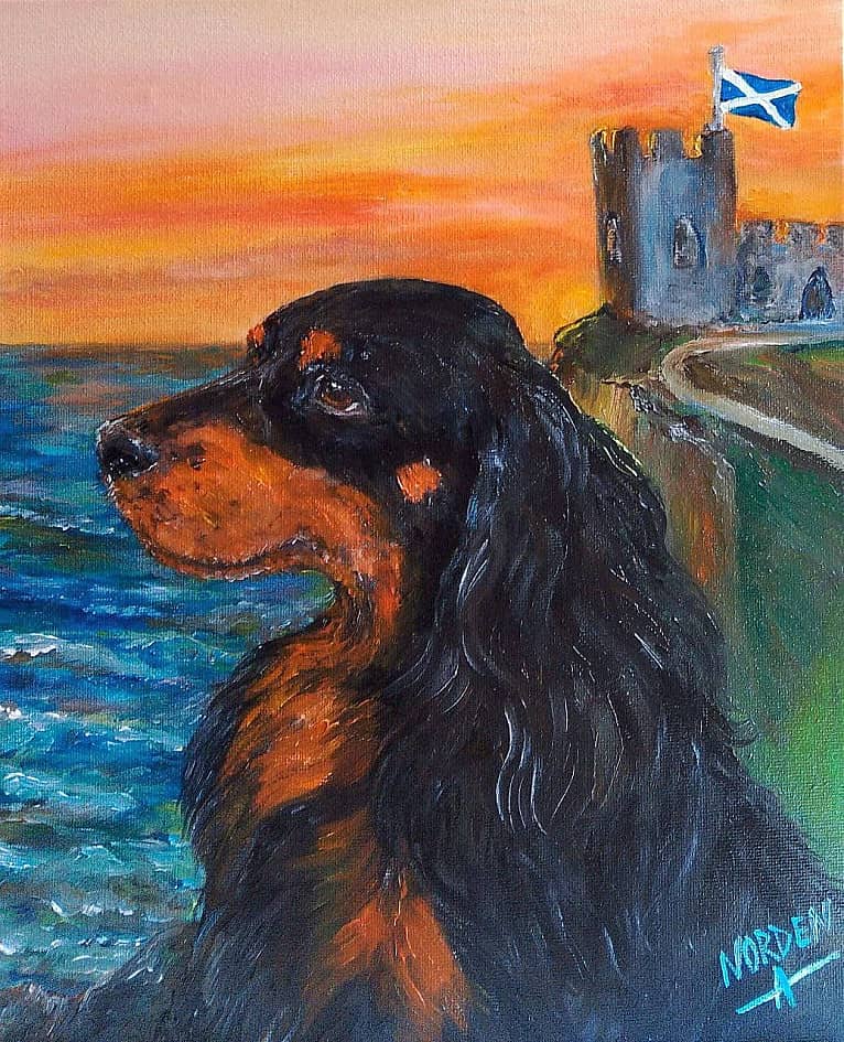 Сеттеры (триптих): Шотландский) Scottish gordon setter