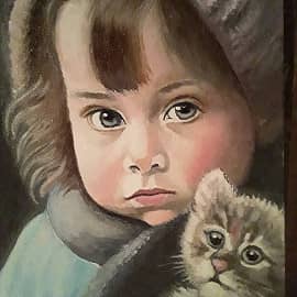 Девочка с котенком