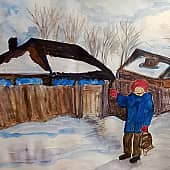 На деревенской улице