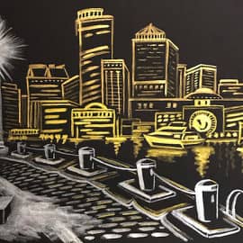 Ночная набережная. Скетч.