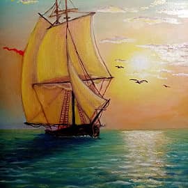 Парусник в море