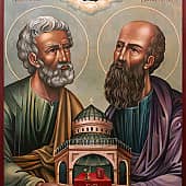 Икона апостолов Петра и Павла, художник Павел Корзухин
