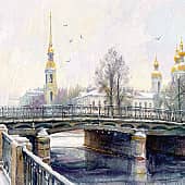 -Крюков канал-a view of the Kryukov Canal in Saint Petersburg-stylization-flow-