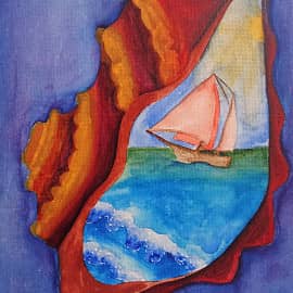 Ракушка с парусником