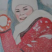 Девочка, играющая в снежки