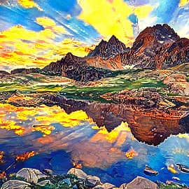 Отражение заката.