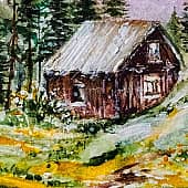 Дом на холме (2), художник Карина Андреева