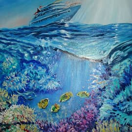 Над водой и под водой.