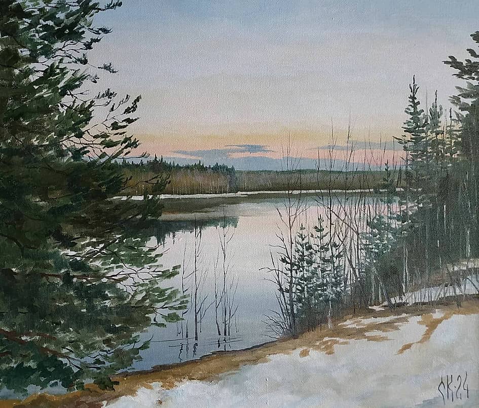 Тихий вечер на озере