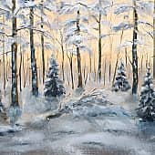 Зимний лес ранним утром