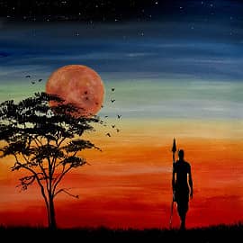 Одинокий воин племени Масаи