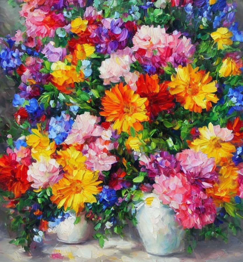 Картина "Садовые цветы"