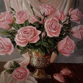 Розовые розы...