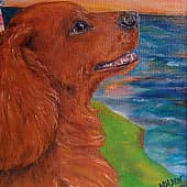 Сеттеры (триптих): Ирландский) Irish setter dog (1), художник Alex Norden