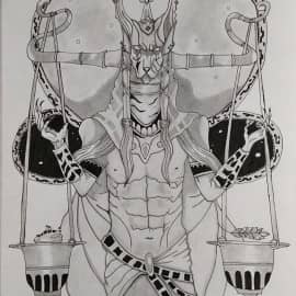 Картина в египетском стиле "Анубис"