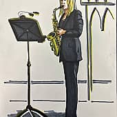 Саксофонистка. Скетч.