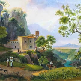 Пейзаж с монашками