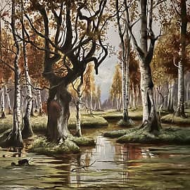 Вольная копия Березовая роща Юлия Клевера