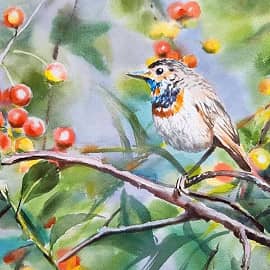 "Птичка и ягоды"