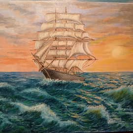 По волнам скользит он плавно....