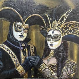 Маскарад ( с цифровой  работы ) готовлю триптих