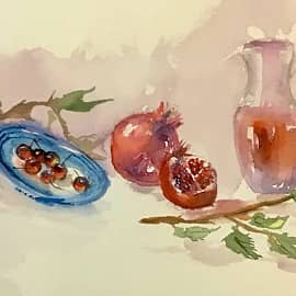 Гранаты и роза