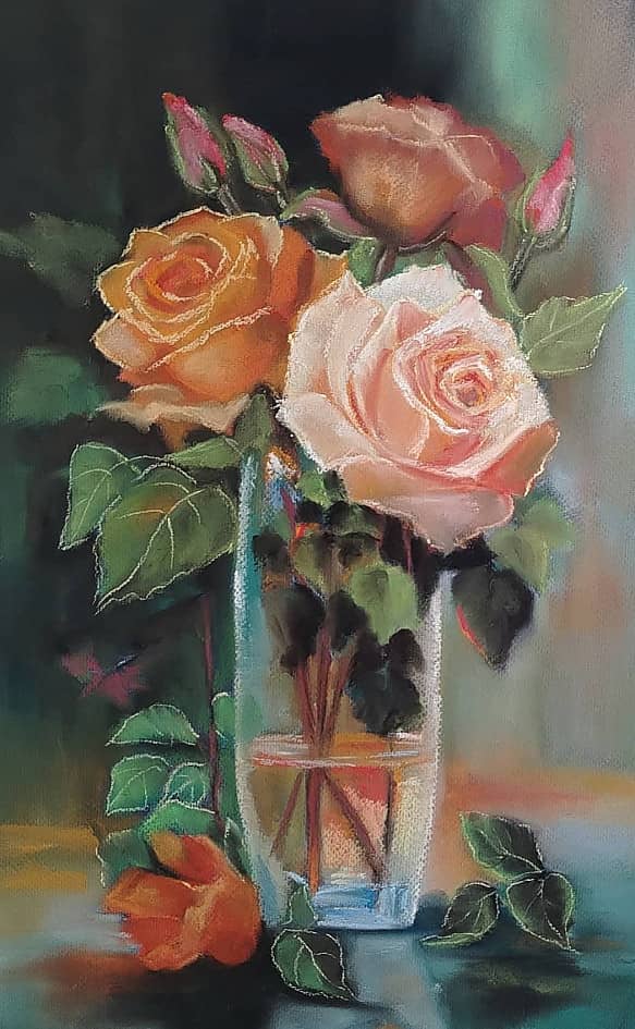 Натюрморт с жёлтыми розами