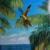 Птица и пальмы