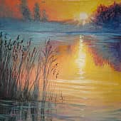 В отражении.