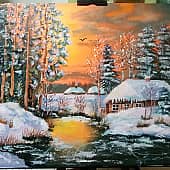 Закат зимой