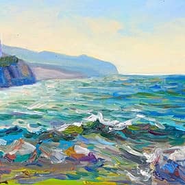 Чёрноморский пейзаж с маяком. Пленэр ZhNataly