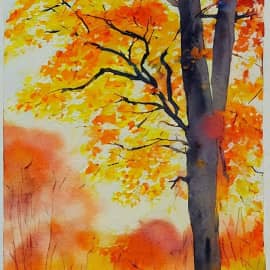 Картина "Золотая середина осени".