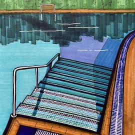 Спуск в бассейн. Скетч.