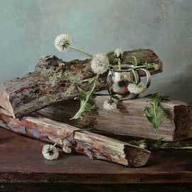 Композиция с поленьями (реальный размер предметов)