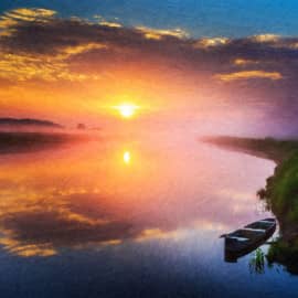 туман над озером