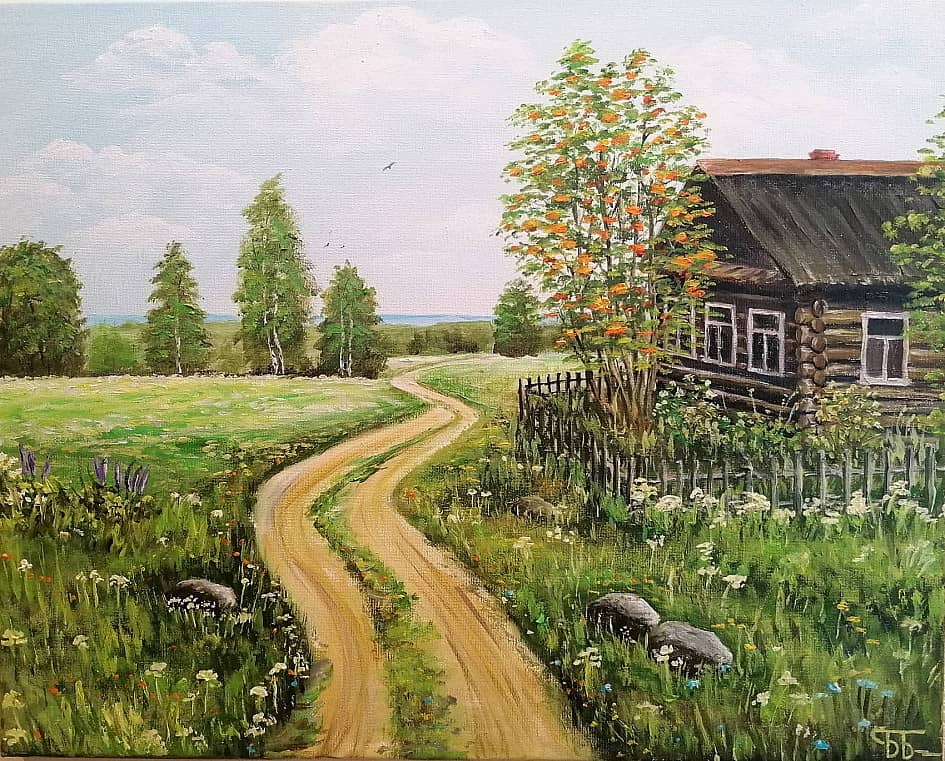 Пейзаж с рябиной