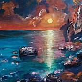 Море на закате.