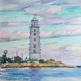 Херсонский маяк на закате.