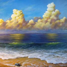 В небе глубоком плывут облака