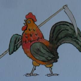 иллюстрация к сказке "лиса, заяц и петух"