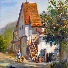 Свободная копия с картины К.Вейссера Parte in Bishofsheim